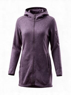 L.L. Bean Sweater Fleece Hooded Zip Up Jacket Purple Heather Size L
